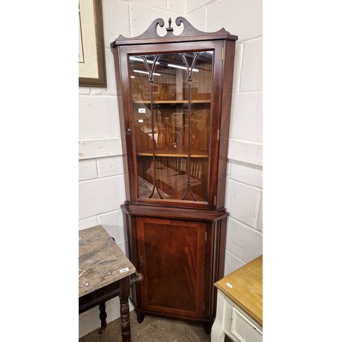 659 - Glazed corner unit, approx. 185cm high