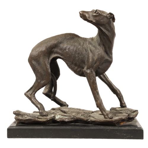 48 - Bronze figure of greyhound, approx. 30cm high