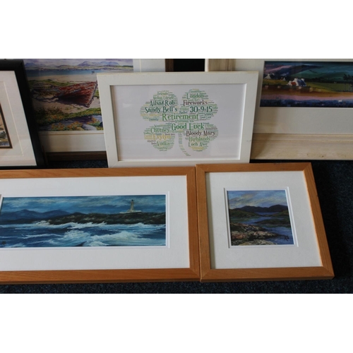 454 - Prints and paintings to include SALLY BENSON, ALISON STRACHAN, SHONA BARR, DANIEL CAMPBELL etc. (8)