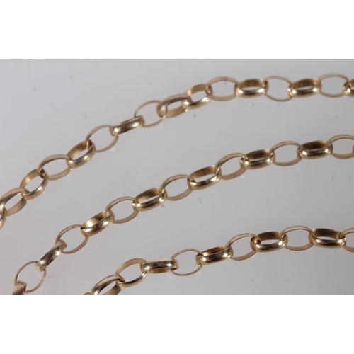 610 - 9ct gold cable link neck chain, 3.9g.