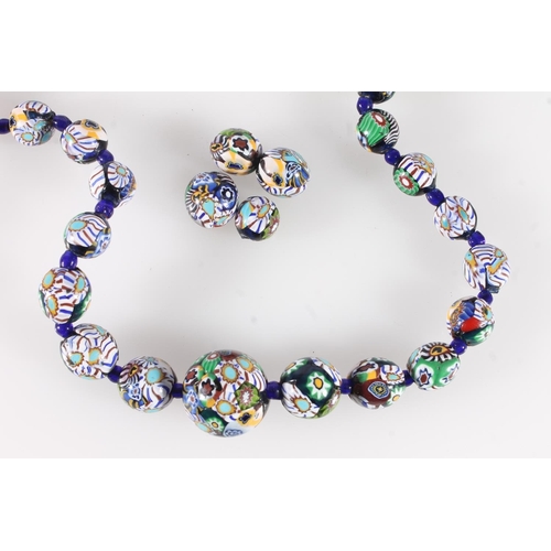 736 - Italian millefiori glass bead necklace.