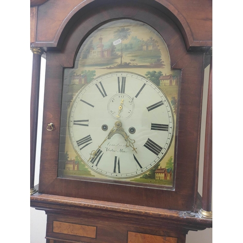 134 - 19th century eight day longcase clock by (Hugh) Armstrong  of Alston Moor, the painted dial signed b... 