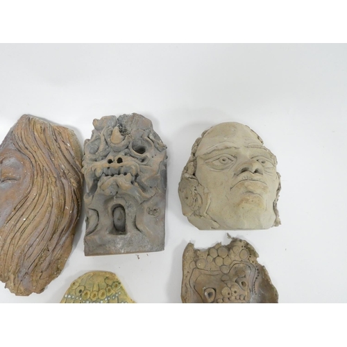 363 - Group of abstract glazed stoneware character masks from the studio of Paul B. Hardcastle. (7)