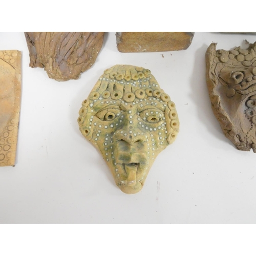 363 - Group of abstract glazed stoneware character masks from the studio of Paul B. Hardcastle. (7)