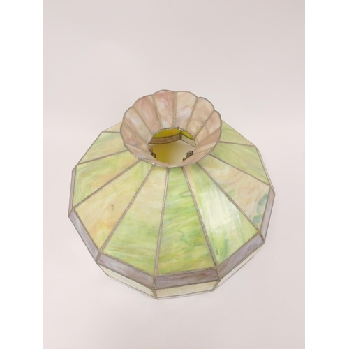 387 - Art glass ceiling light shade from the studio of Paul B Hardcastle. Height 34.5cm, Diameter 51cm... 