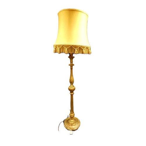 455 - Early 20th Century giltwood turned standard lamp. Height 189cm.