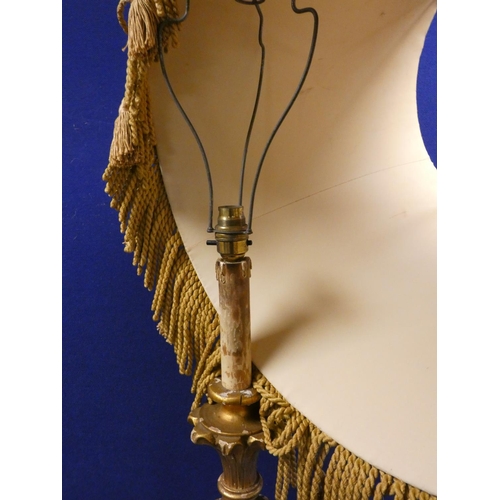 455 - Early 20th Century giltwood turned standard lamp. Height 189cm.