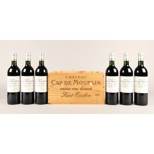 351A - Chateau Cap De Moulin Saint Emilion 1996, six bottles, 75cl, 12.5% vol in wooden case