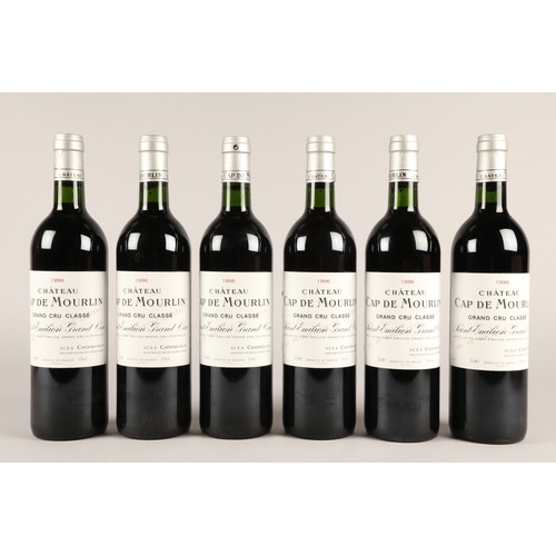 351A - Chateau Cap De Moulin Saint Emilion 1996, six bottles, 75cl, 12.5% vol in wooden case