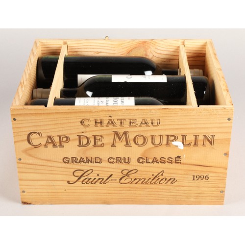 351A - Chateau Cap De Moulin Saint Emilion 1996, six bottles, 75cl, 12.5% vol in wooden case