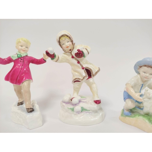 201 - Royal Doulton figure, September, modelled by F.G Doughty, also December and January. (3)