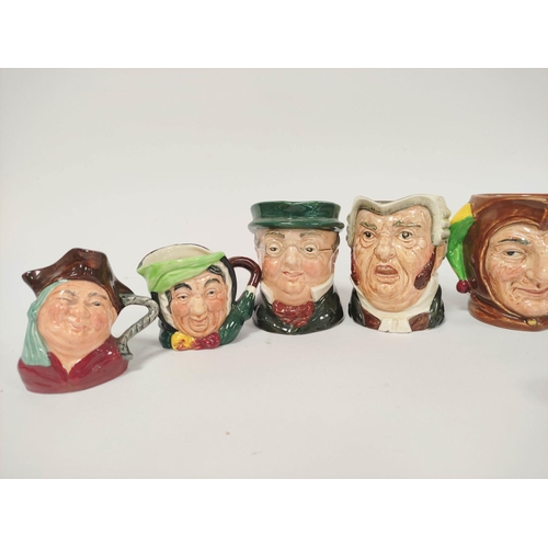 202 - Nine various Royal Doulton character jugs to include Fat Boy and Jester.