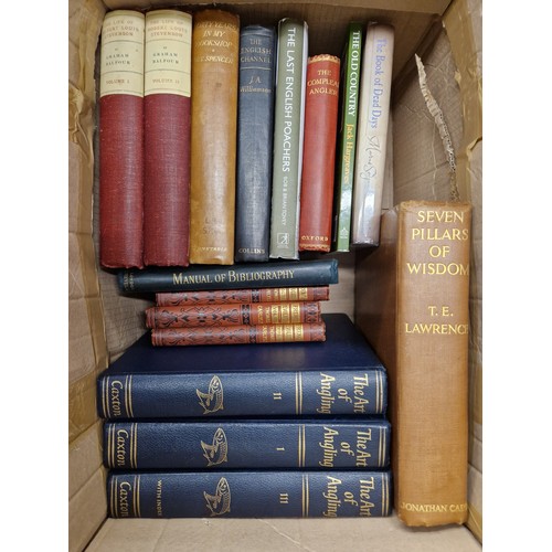 655 - Assorted antique books to include Thomas Carlyle, Ben Brierley, etc (two boxes)