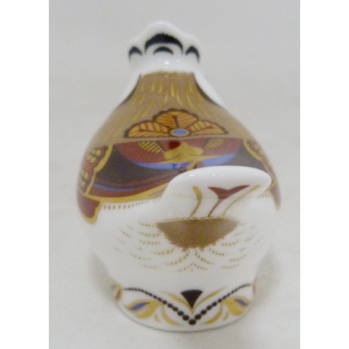 321 - Two Royal Crown Derby animal paperweights modelled as a red legged partridge and a crested tit, larg... 