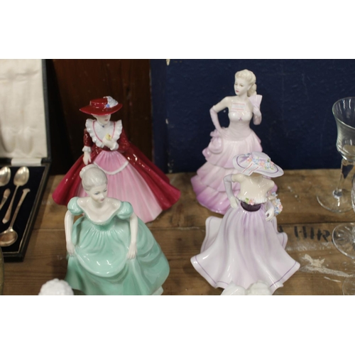 116 - Ten Coalport lady figurines.