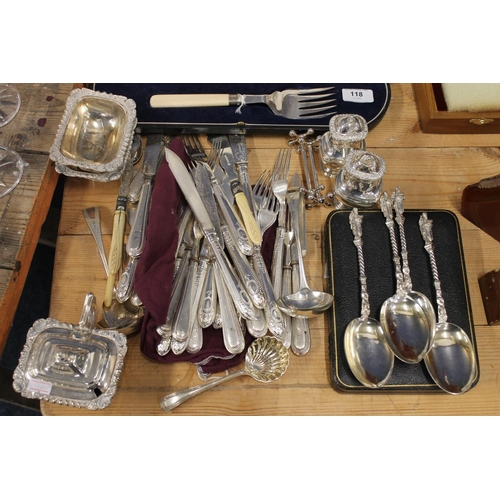 118 - Silver plated cutlery sets etc.