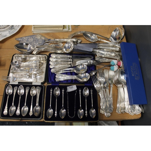 123 - Silver plated flatware.