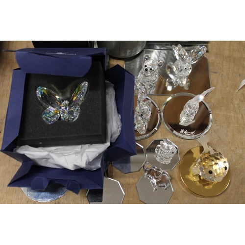 136 - Swarovski Crystal SCS, art glass animal models to include elephant, butterfly, mouse, swan, etc. mos... 