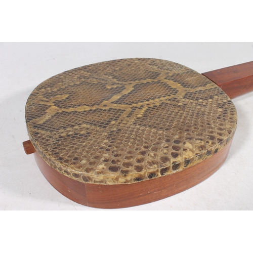 171 - Chinese Sanxian lute with snakeskin cover.