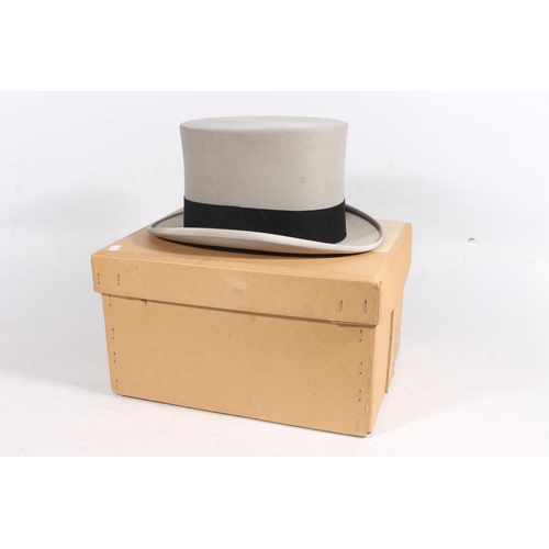 22 - James Lock & Co. of London grey top hat, with original box.