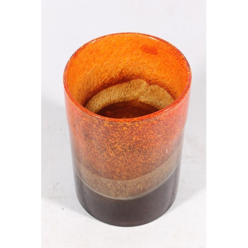 241 - Orange art glass vase, H20cm.