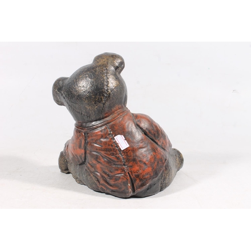 262 - Cast resin model of teddy bear, H20cm.