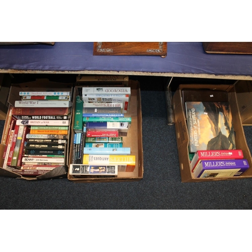 279 - Three boxes of books to include Millers Antiques, John Lennon volume 1 and 2, etc.