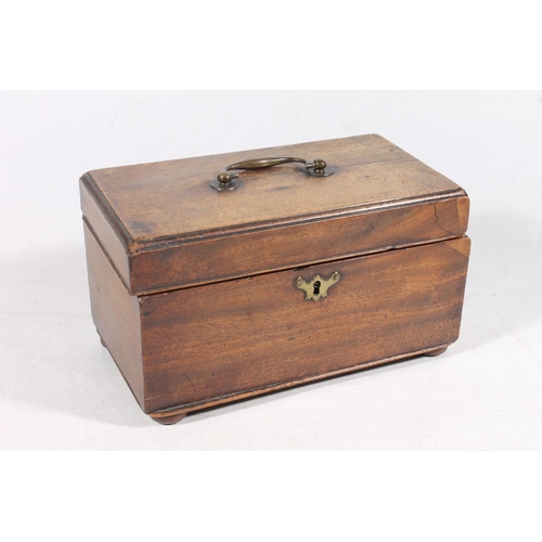 33 - Victorian wooden table box with brass handle, 26cm wide.