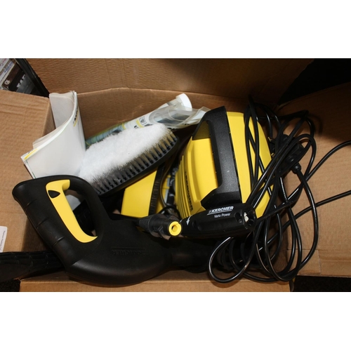 361 - Boxed Karcher K2.15 Deluxe and two bottles of Karcher car shampoo and stone cleaner.