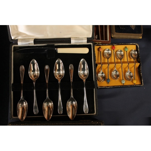 42 - Silver-plated flatware, cased.