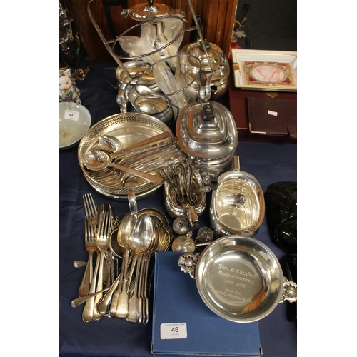 46 - Silver-plated teasets, cutlery, etc.