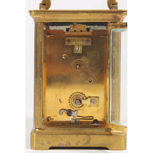 6 - French brass carriage clock.