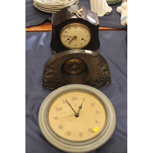 65 - Bakelite cased clock and two others (3)