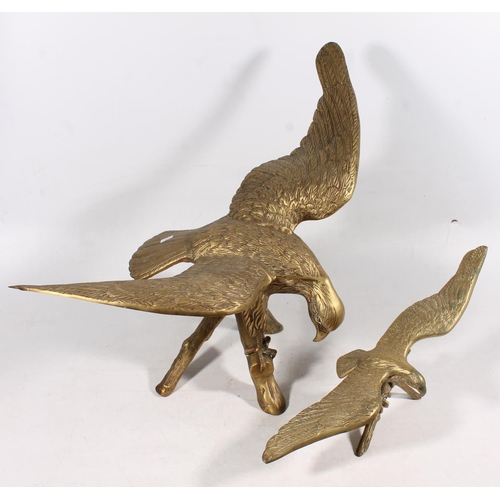 7 - Two brass eagles, largest 50cm.