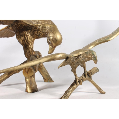 7 - Two brass eagles, largest 50cm.