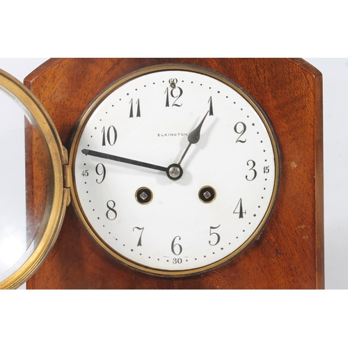 78 - Elkington & Co. mahogany cased mantel clock.