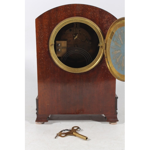 78 - Elkington & Co. mahogany cased mantel clock.