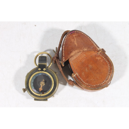 9 - French & Son WWI period marching compass, in leather case.