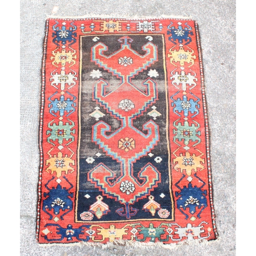 927 - Turkish Kilim type polychrome geometric motif rug, 145cm x 102cm.