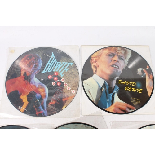 374 - David Bowie picture discs to include Lets Dance, Serious Moonlight Tour 83, Lets Talk, etc (6).