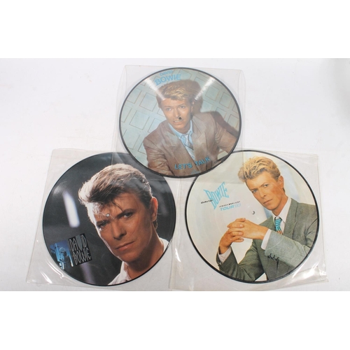 374 - David Bowie picture discs to include Lets Dance, Serious Moonlight Tour 83, Lets Talk, etc (6).