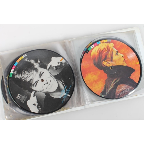 376 - David Bowie Fashion set of 10 7'' picture discs in folder.