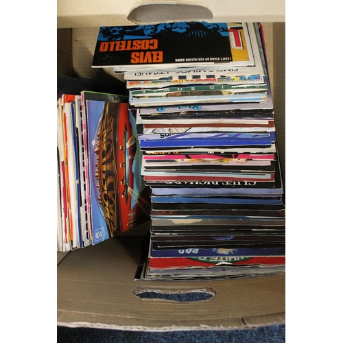 400 - Two boxes of mixed singles to include The Scorpions, Elvis Costello, Simple Minds, David Bowie, etc ... 