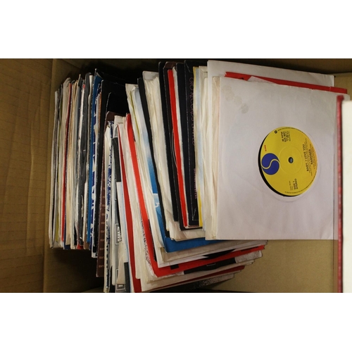 400 - Two boxes of mixed singles to include The Scorpions, Elvis Costello, Simple Minds, David Bowie, etc ... 