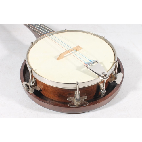 434 - Melody Junior cased banjo.