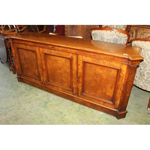 863 - Victorian mahogany three door sideboard, W190cm.