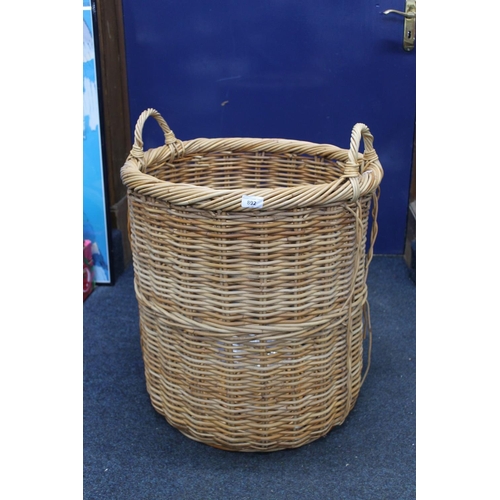 892 - Wicker laundry basket, H70cm.