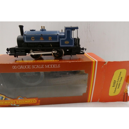 11 - Hornby OO gauge BO 0-6-0 T Jinty locomotive, no. R.058, a Hornby OO gauge Caledonian 0-4-0 saddle ta... 