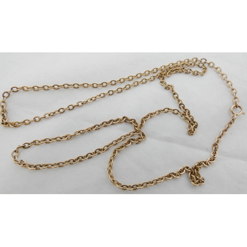 24 - 9k gold flattened curb-link neck chain, 28cm long, 4.3g.