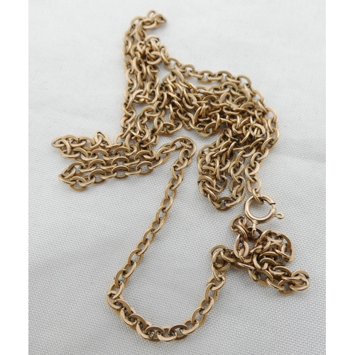 24 - 9k gold flattened curb-link neck chain, 28cm long, 4.3g.